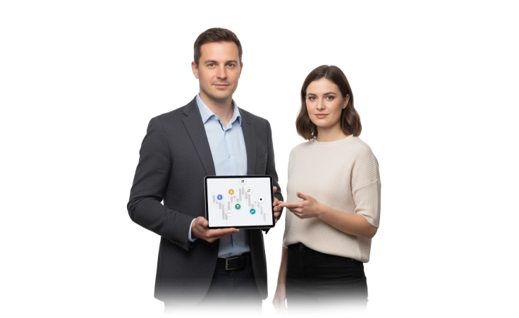 Команда Tradeel с презентацией торговой платформы